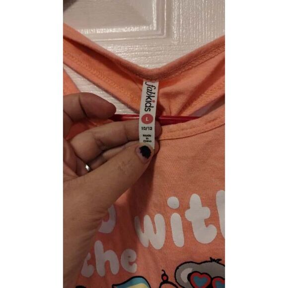 Fabletics girls coral "Go with the float" cross back tank top - Picture 2 of 3
